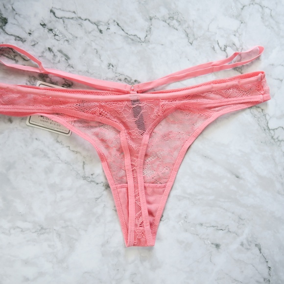 Sexy Pink Lace Thong - Picture 4 of 4